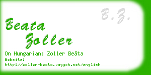 beata zoller business card
